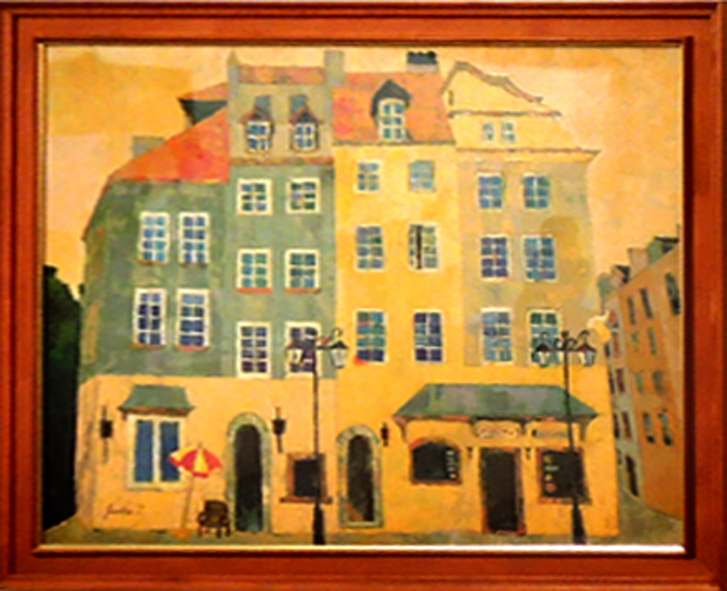 田島純子　油彩画　「ワルシャワ旧市街」