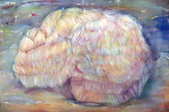 相馬麻由　油彩画 「ito…nami2」