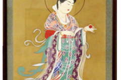青木登和子 油彩画 「薬師寺吉祥天（復元模写）」